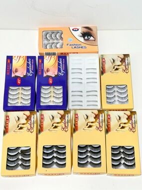 Lot of 9 Assorted False Eyelash Sets Bulk Mix Styles